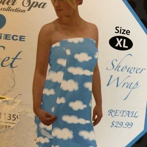 XL Shower Wrap with Luffa New